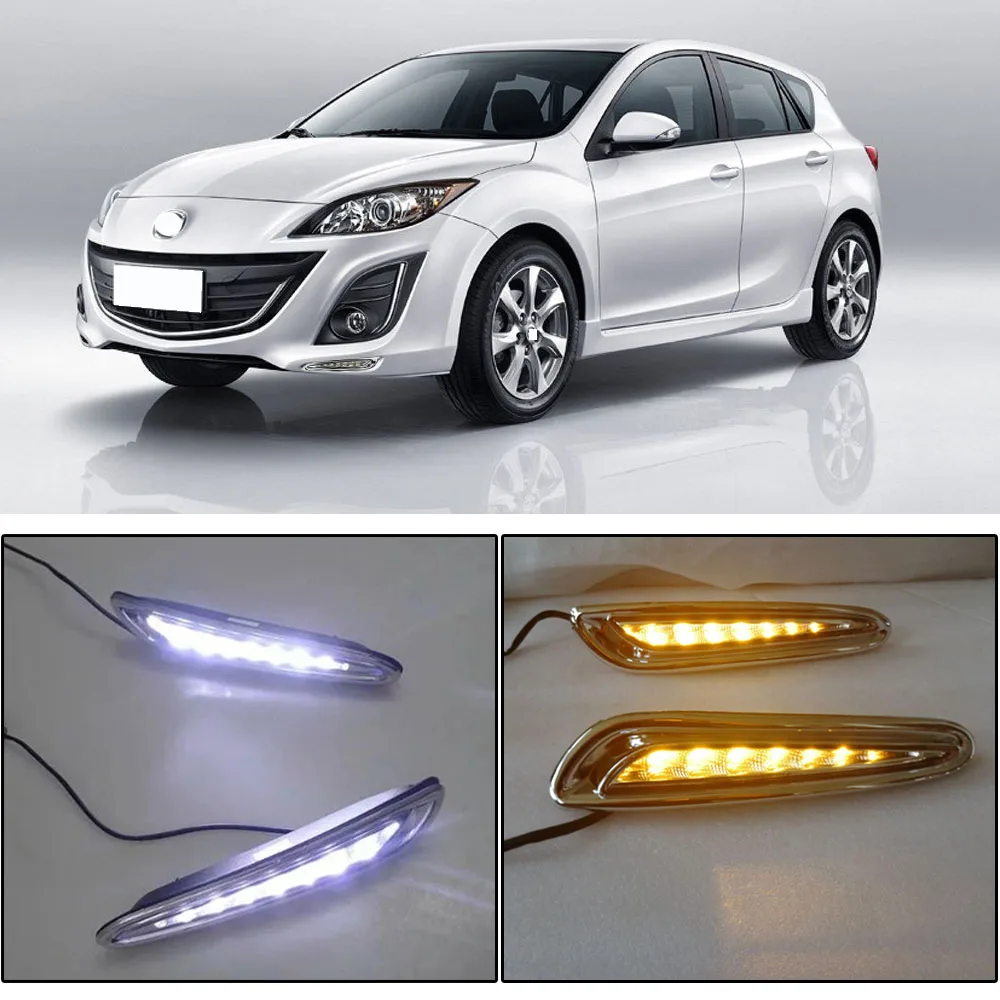 Capqx 1 пара для Mazda 3 2010 2011 2012 2013 автомобильный передний бампер Светодиодный дневной ходовой свет противотуманная фара DRL Дневной свет дальнего света