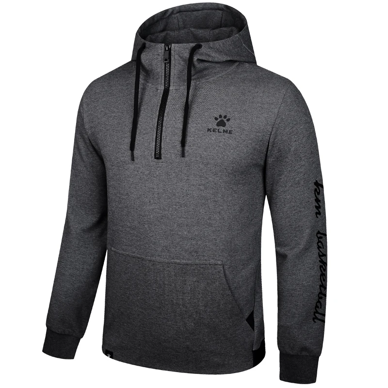 KELME спортивная одежда фитнес мужской теплый футбол баскетбол Повседневный свободный свитер с капюшоном 3881333