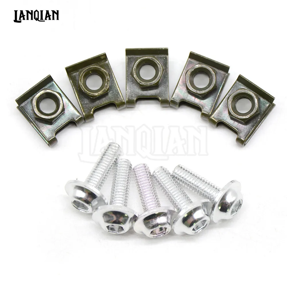 Винты для корпуса мотоцикла Yamaha YZF R1 R6 R6S 5 шт. 6 мм версия 06 европейская 04 05 07 08 09