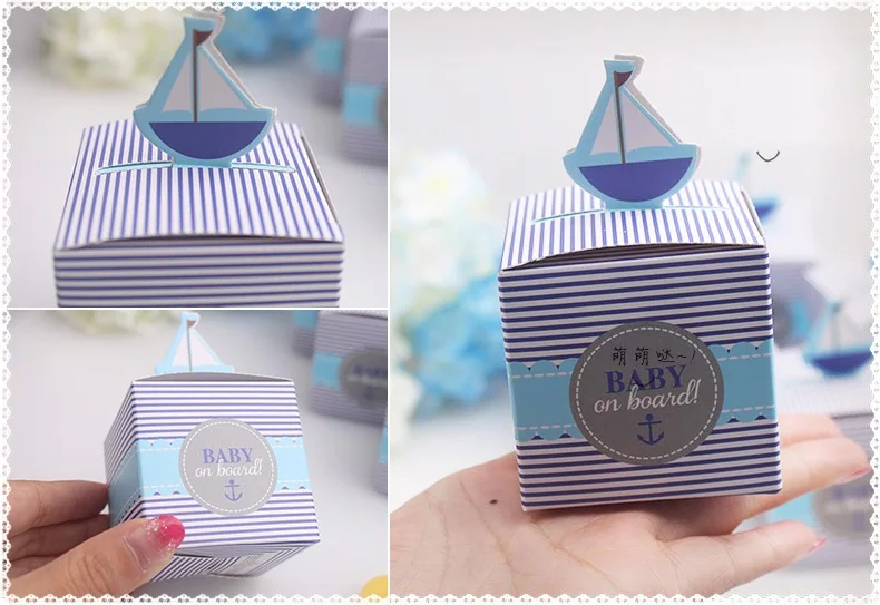 Caja de recuerdo de cumplea&ntilde;os para beb&eacute;, decoraci&oacute;n de fiesta, recuerdo de Baby Shower, venta al por mayor, 500 Uds.-5