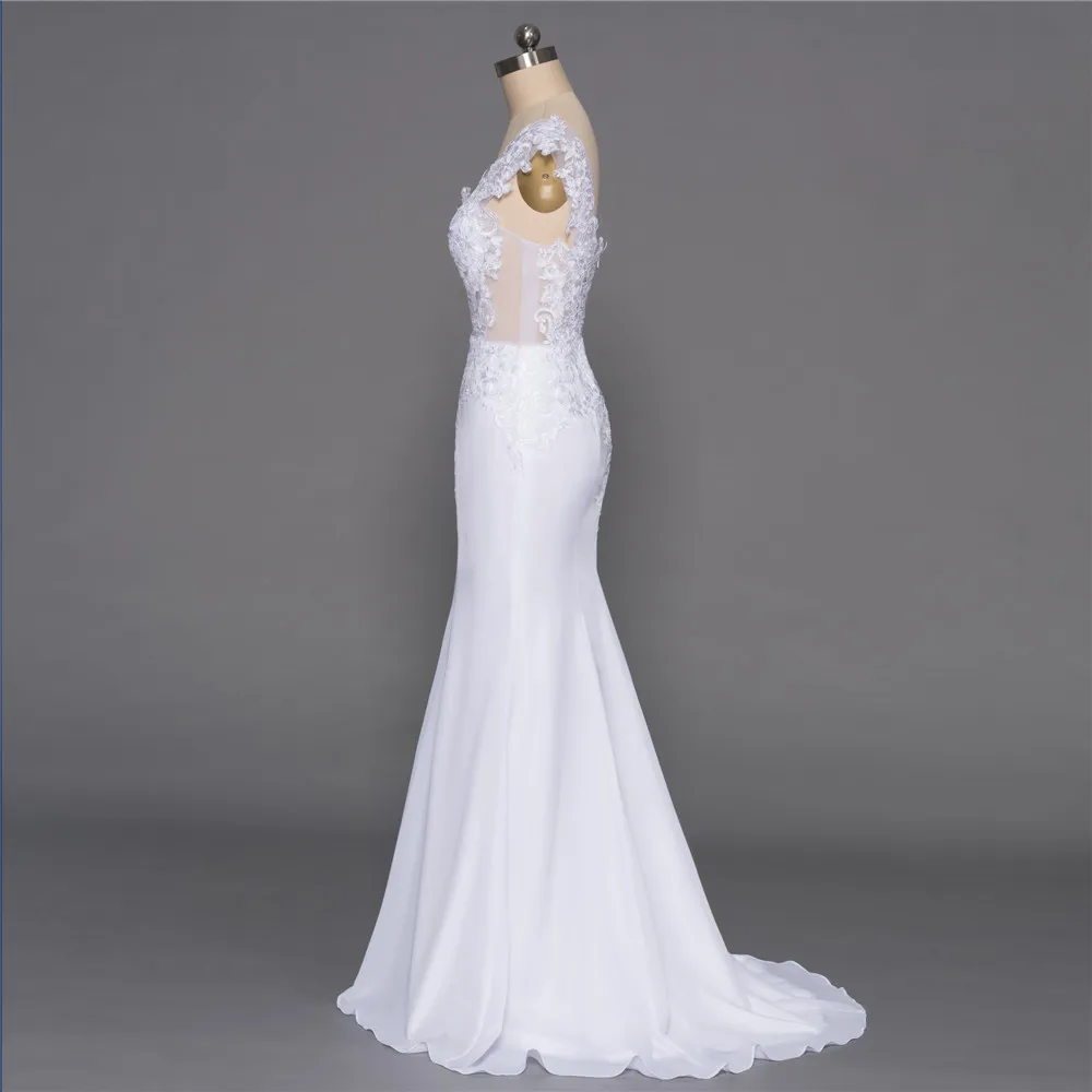 Пляжное свадебное платье Vestido De Noiva Свадебные платья русалки Кепки рукава шифон