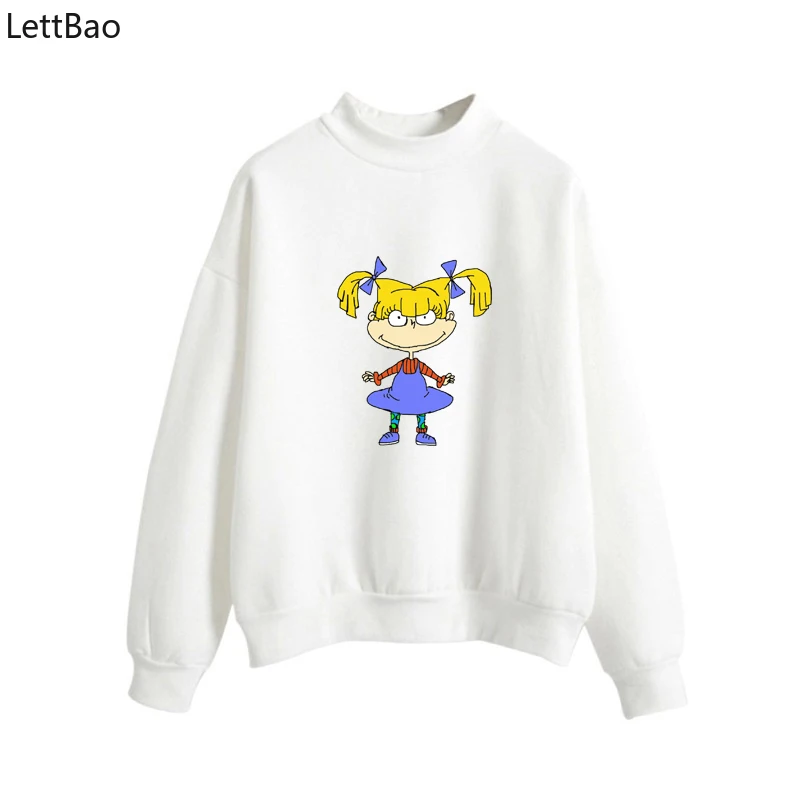 Fashion Cartoon Rugrats Funny Hoodies Women Long Sleeve O-Neck Autumn Print Pullovers Rugrats Girls Cute Sweatshirt Female