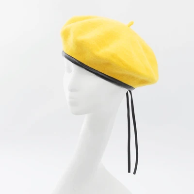 yellow beret JOEJERRY шерстяной берет женский кожаный берет французская шляпа Военная плоская кепка для женщин зима осень весна - Цвет: yellow beret
