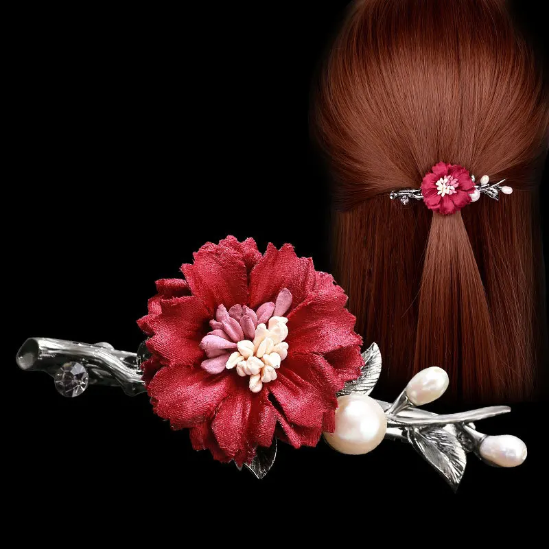 Винтажный головной убор с цветами и стразами для невесты Весенняя заколка волос