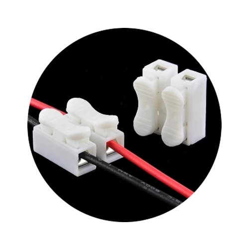 10Pcs White Press Type 2 Ways CH2 Electric Wire Fast Connector Terminal For LED Driver | Connectors