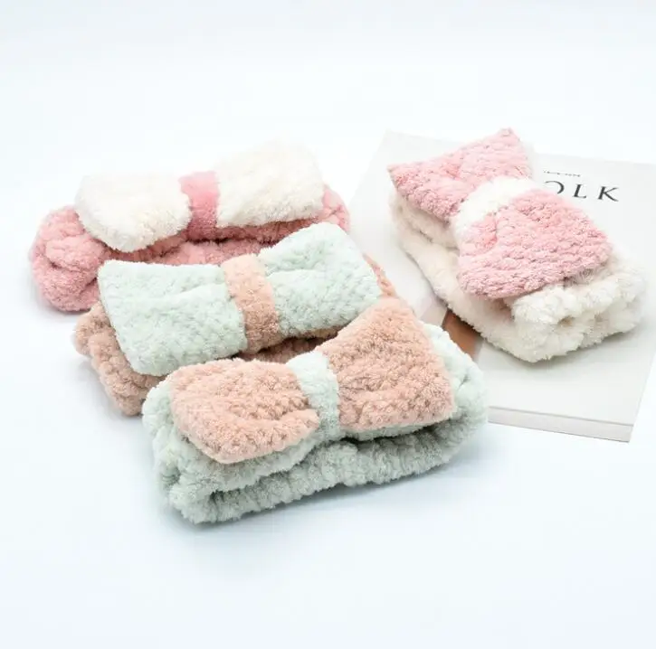 1 Piece Comfortable Cute Duck Children Girl Bowknot Spa Bath Shower Make Up Wash Face Cosmetic Headband Hair Bands