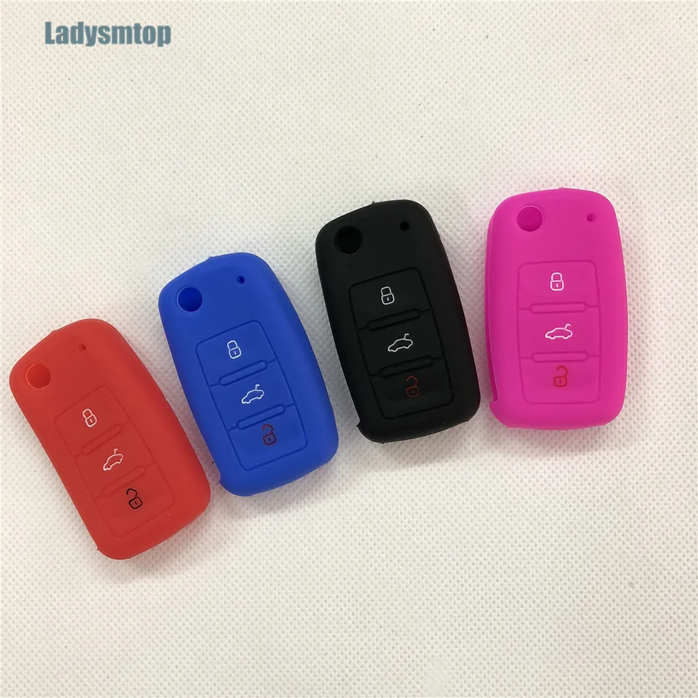 Силиконовый чехол для ключа VW Golf Bora Jetta POLO Passat Skoda Superb Octavia Fabia SEAT Ibiza Leon|Футляр