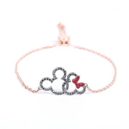 Disney Микки мультфильм леди silve браслет Женская мода свитер аксессуары прекрасный подарок ювелирные Минни браслеты кулон, браслет - Цвет: 1