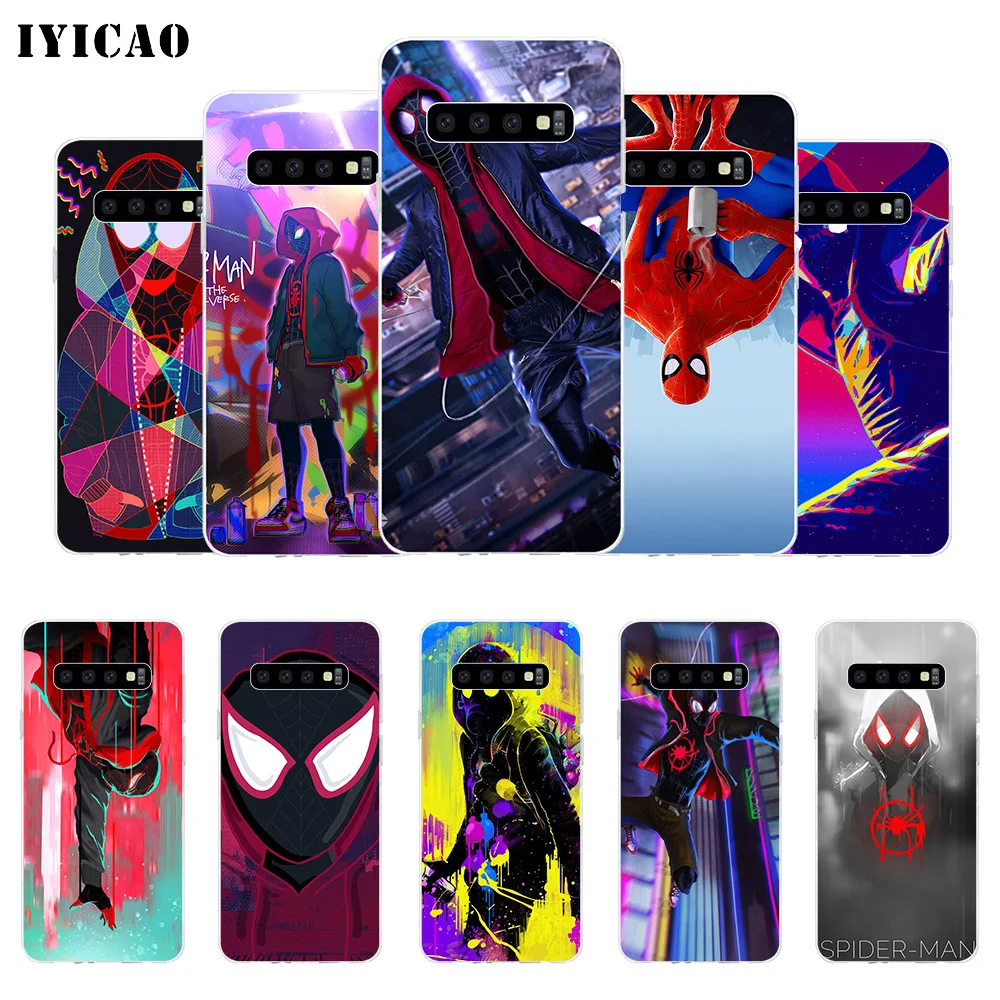 Мягкий силиконовый чехол для телефона IYICAO Spider Man in The Verse Samsung Galaxy S10e S10 S9 S8 Plus S7 Edge