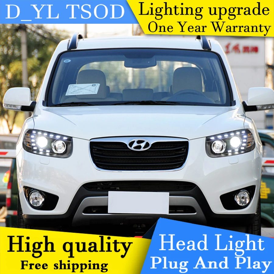 Car Styling Headlights for Hyundai Santa Fe 2006-2012 LED Headlight Head Lamp Daytime Running Light Bi-Xenon HID | Автомобили и