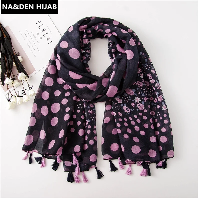 20 шт. женские шарфы весна плиссированные плотная Макси хиджаб горошек популярные