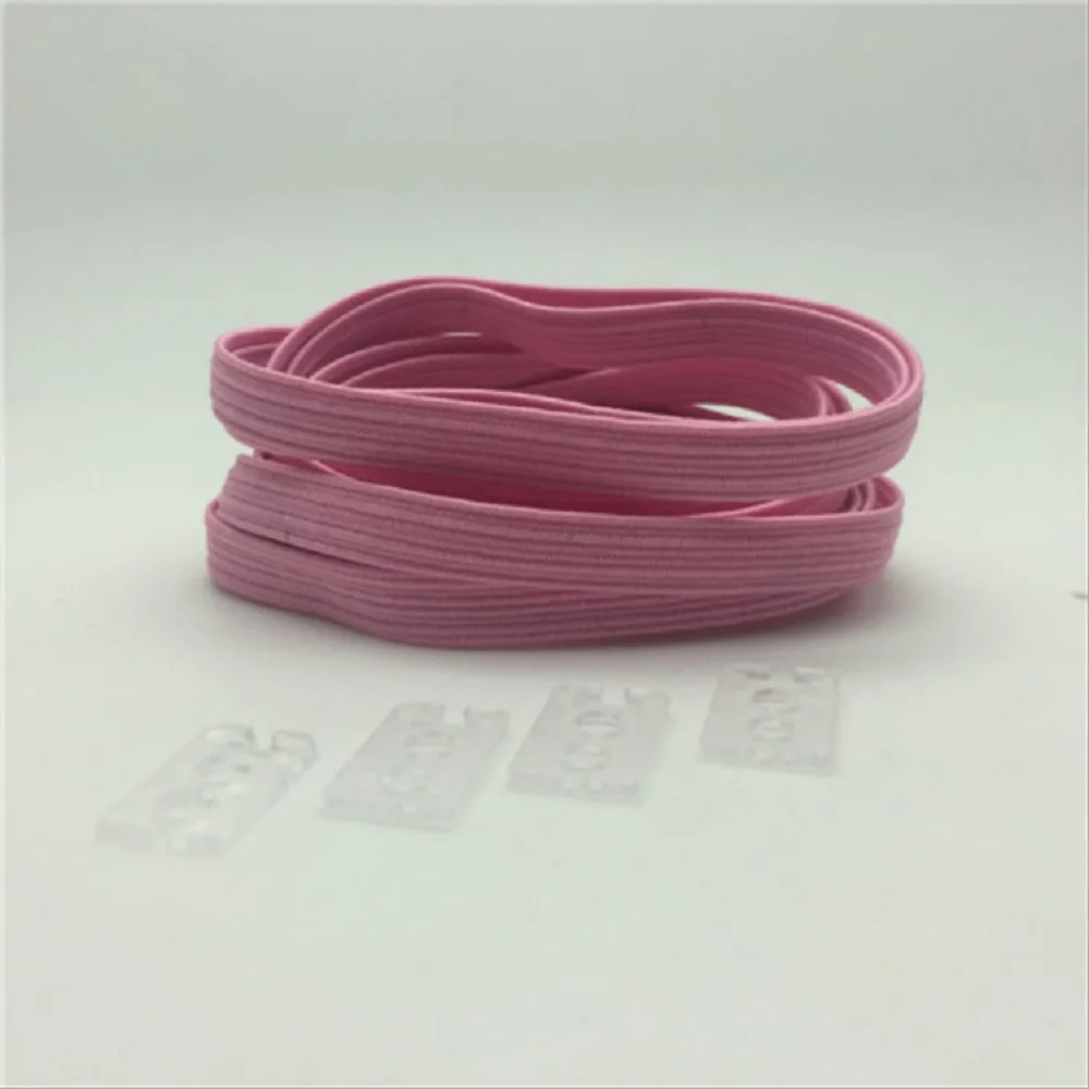pink 1 пара, 100 см, эластичные силиконовые шнурки для бега, все кроссовки, без шнурков, нейлоновые шнурки для обуви, креативные шнурки для обуви унисекс - Цвет: pink