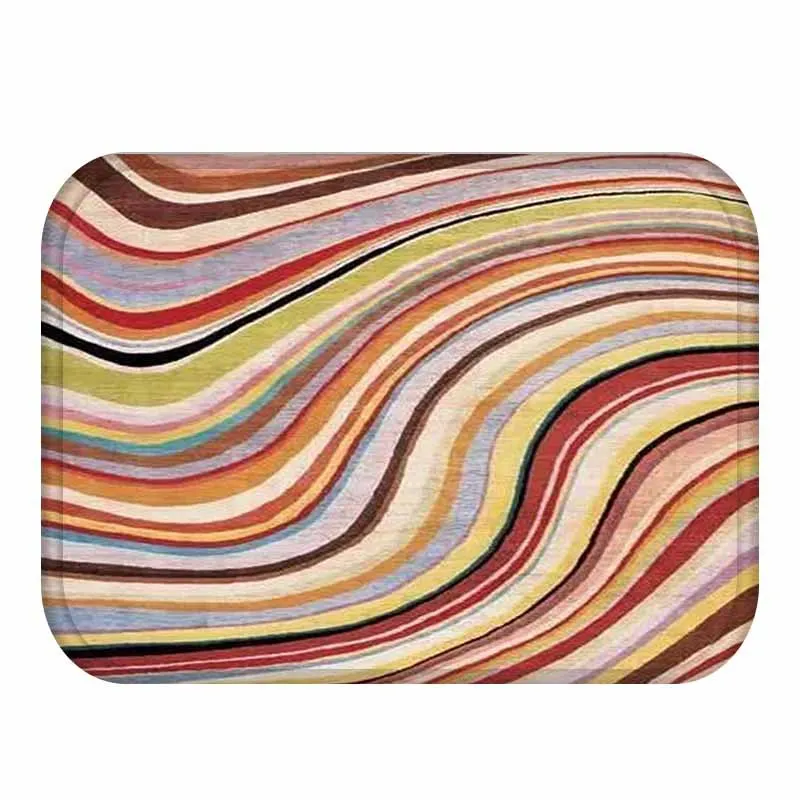 1 шт. 40*60 см абстрактный полосатый узор анти скольжение замша дверной коврик