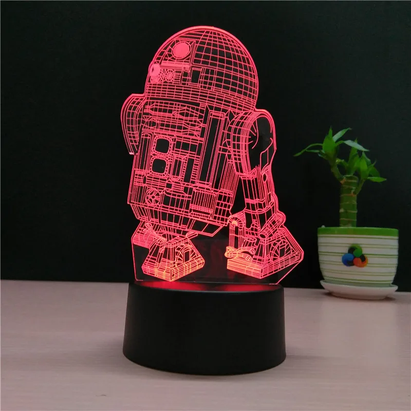 7 цветов Звездные войны лампа 3D визуальные Светодиодные ночные светильники для