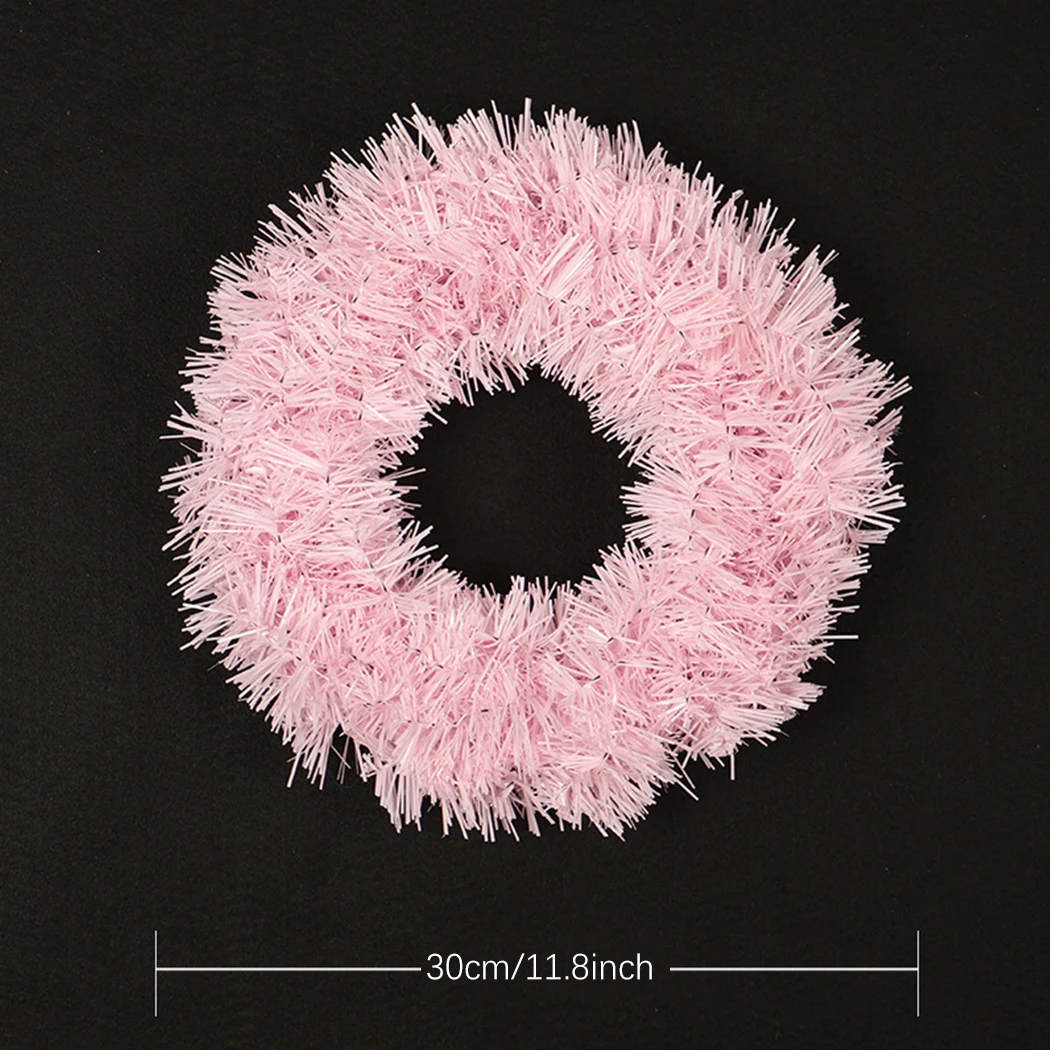 Рождественский Розовый венок Висячие Гирлянда для двери декор пластиковый искусственный венок рождественские Свадебные двери украшения Декор