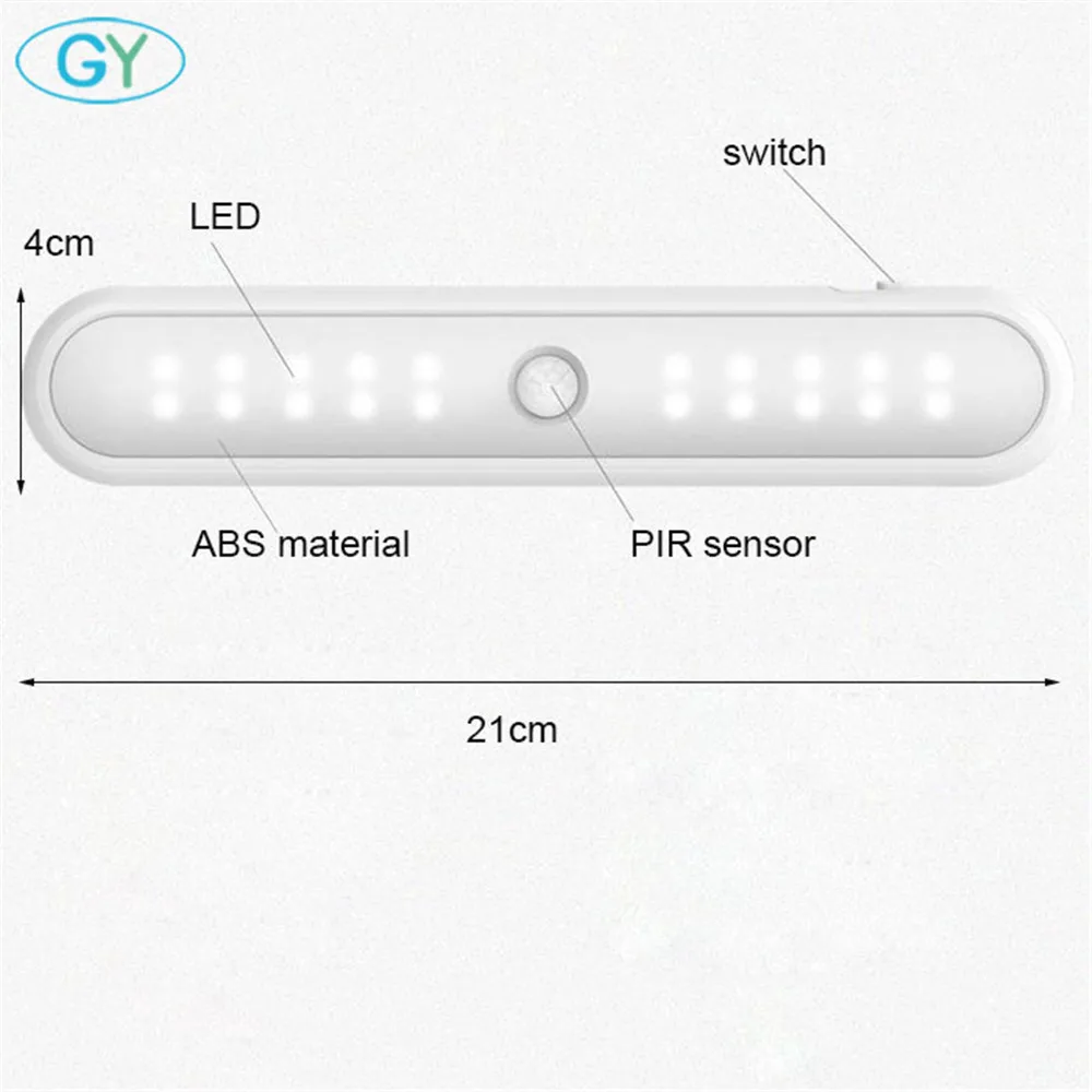 Светодиодный светильник для шкафа с пассивным ик датчиком движения лампа