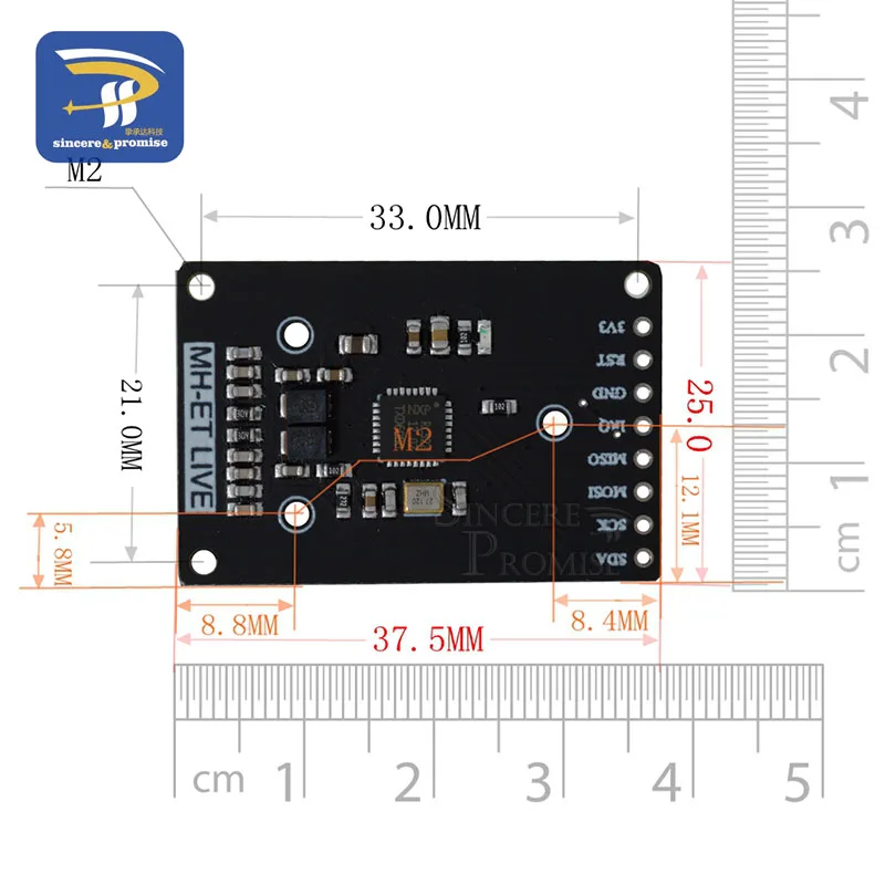 Модуль RFID RC522 Φ S50 13 56 МГц 6 см с бирками SPI запись и чтение для arduino uno
