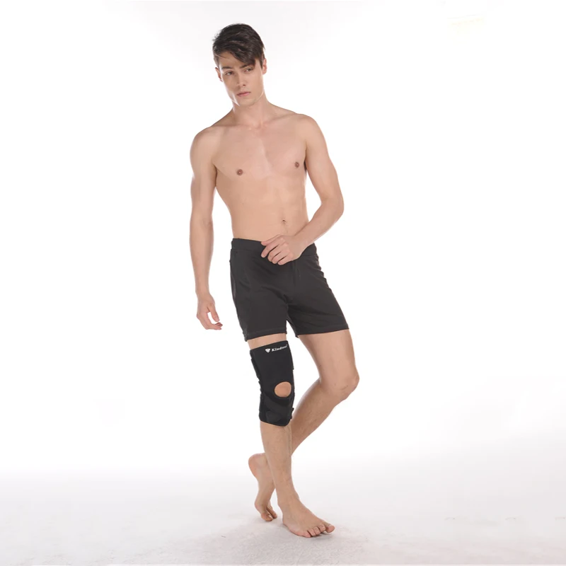 Kindmax Короткие Колено Поддержка эластичные наколенники отверстие Kneepad Спортивная безопасность Фирменное Качество