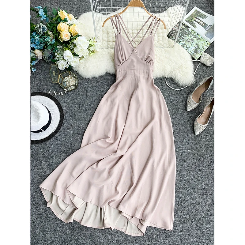 Женское длинное платье на бретельках зеленое черное белое винтажное макси лето