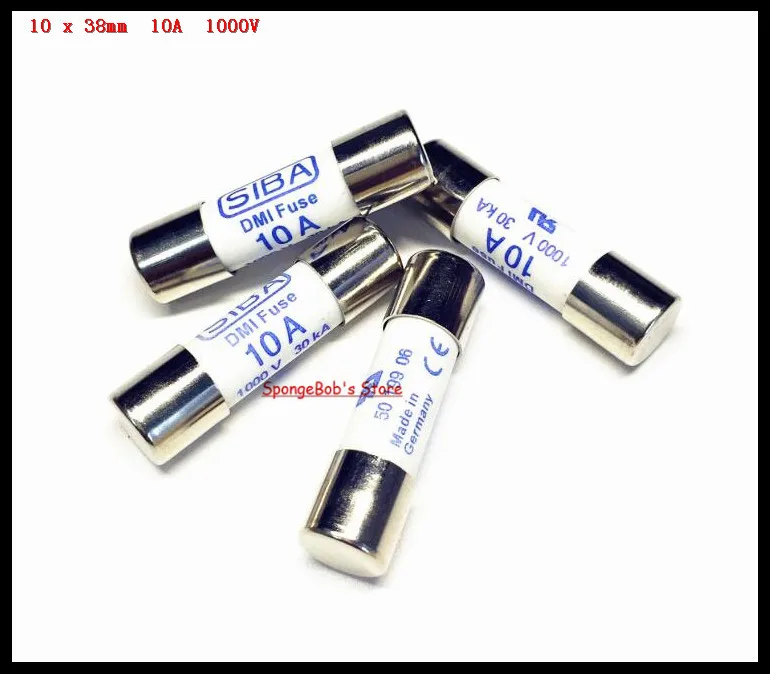 5-15 шт./лот 10x38 мм 10Amp 10A 1000 В 30KA SIBA керамический предохранитель DMI-предохранитель 50