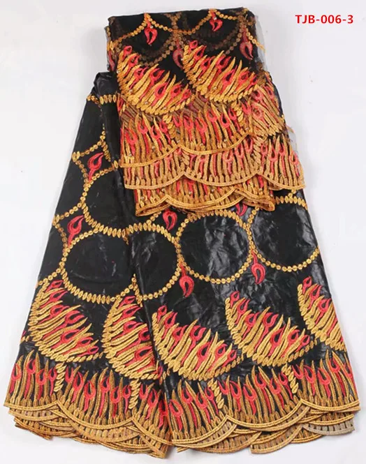 Getzner bazin fabrics in orange with black embroidery circle pattern for sewing brocade dress(June-22-2017) | Дом и сад