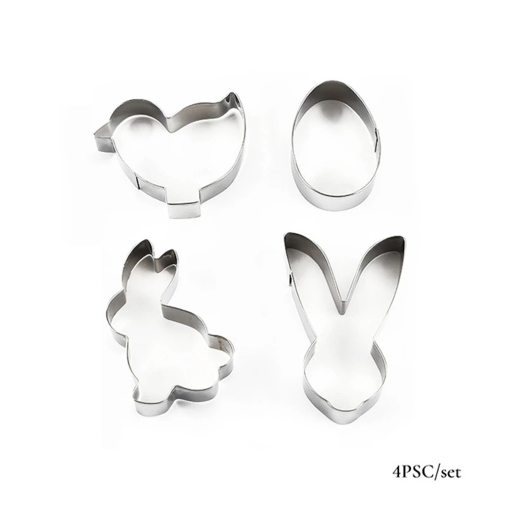 4 шт./компл. Новинка печенья для печенья резаки для форм из нержавеющей стали 3D кролик формы торт Кулон декоративные для кухонные инструменты для выпечки