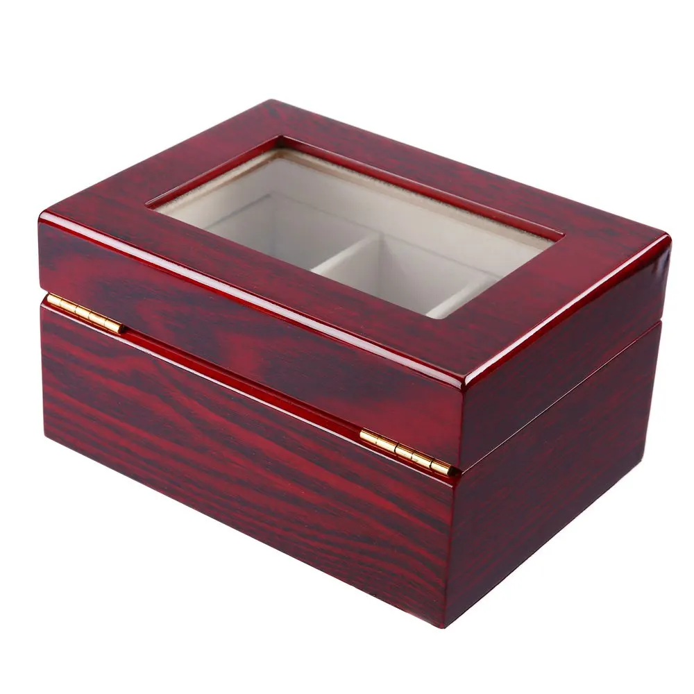 Высококачественная 3 сетки деревянная коробка для часов откидывающаяся