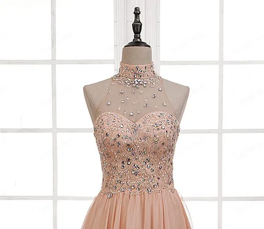 ТРАПЕЦИЕВИДНОЕ шифоновое платье для выпускного вечера с бусинами лиф Vestidos de fiesta