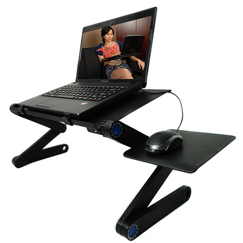 

1pc Adjustable Laptop Desk Computer Table Notebook Table for Bed 360 Foldable Breakfast Tray with Mouse Pad