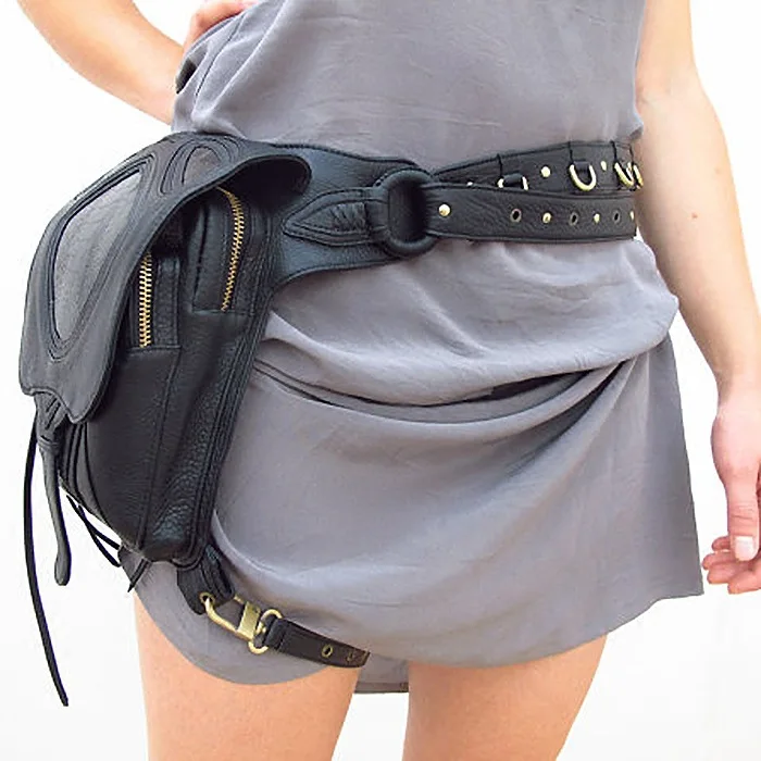 Carteras mujer Мужская Женская поясная сумка для путешествий сумка на плечо чехол для телефона держатель для ног женские сумки-мессенджеры модная Готическая сумка в стиле стимпанк