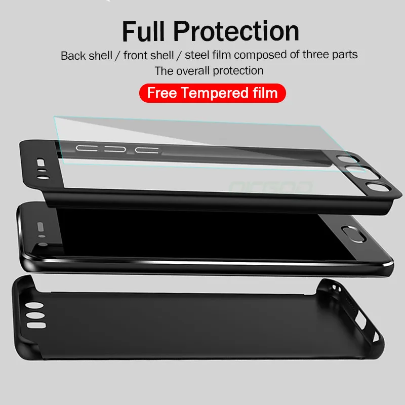 OICGOO 360 Degree Full Case For Huawei P20 P10 Lite Plus Pro With Glass Phone Cover Honor 9 V10 Shell |