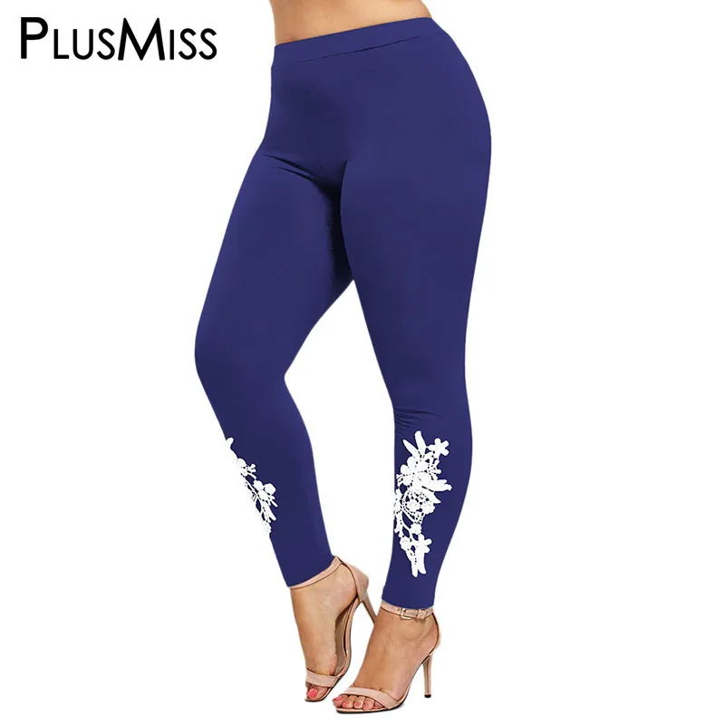 PlusMiss плюс размеры 5XL 4XL вязаный крючком узкие леггинсы для женщин большой фитнес