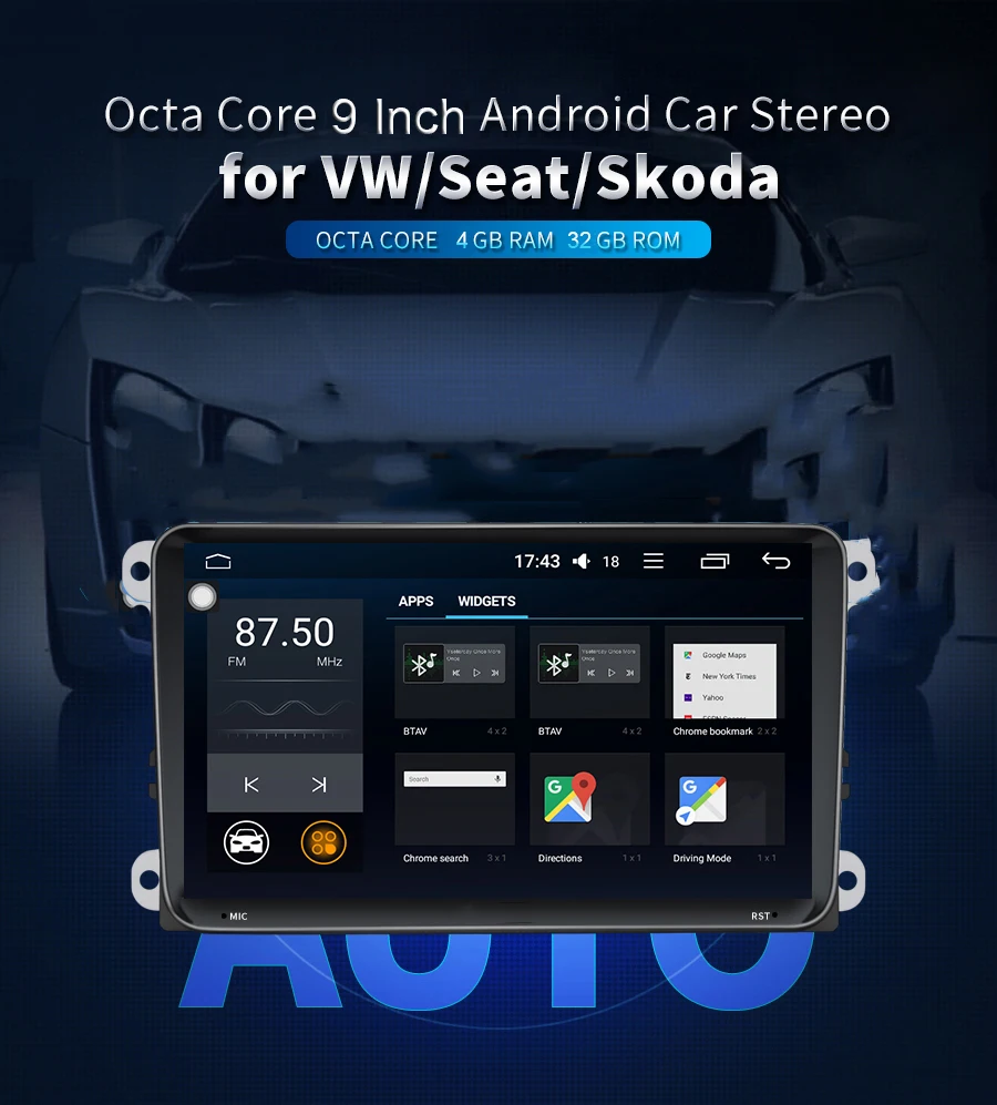 ARKRIGHT 9 ''4+ 32 ГБ 2 din автомагнитола аудио стерео для Volkswagen VW Seat/skoda Passat B6 Android gps навигация мультимедийный плеер