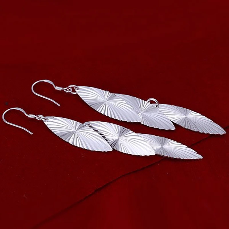 fashion jewelry For Women 925 silver plated Earring Triple-Leaf earrings E226 /RKAXEWCS SBSIDEIQ | Украшения и аксессуары
