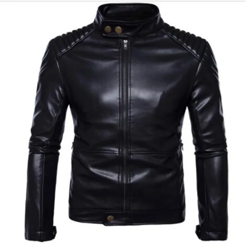 Винтажная кожаная мужская куртка 2020 Новое поступление простая приталенная