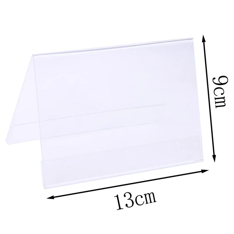 9x13cm Многофункциональный акриловый V образный офисный Знак рабочего стола дисплей цена именная визитная карта табличка с этикеткой Настольный держатель - Цвет: 9x13cm