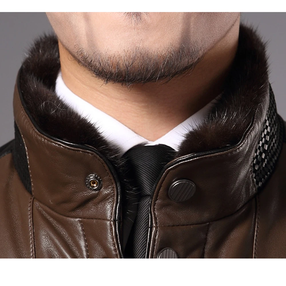 Мужской зимний теплый шарф из натурального меха норки CM02 | Аксессуары для одежды