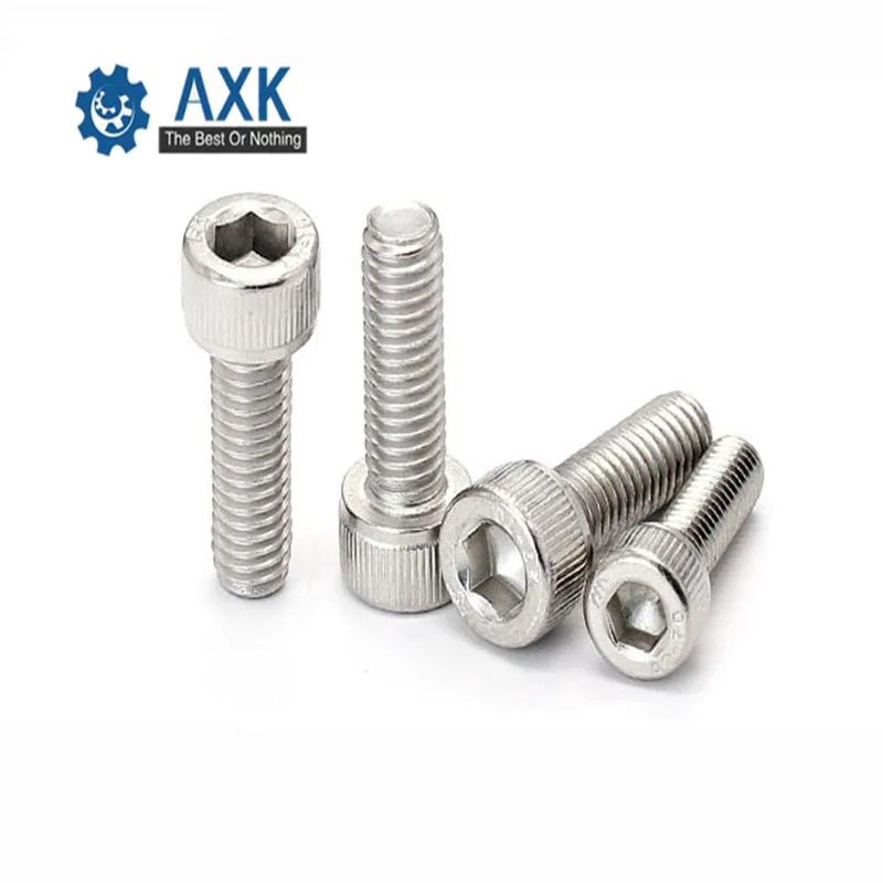 100 шт. M1.6/M2/M2.5 DIN912 A2 70 304 Винты с шестигранной головкой из нержавеющей стали