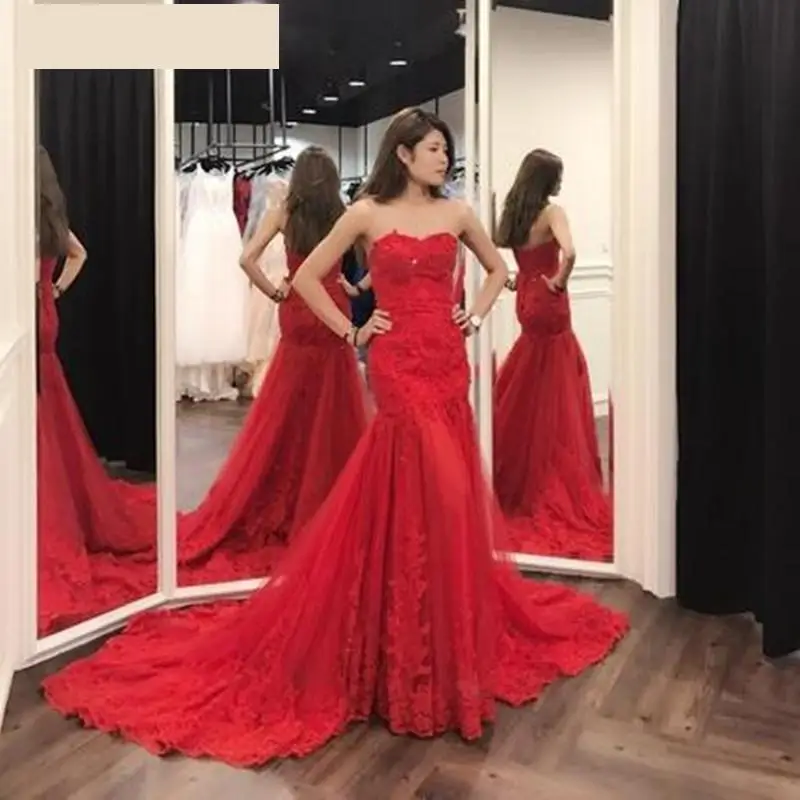 Вечернее платье 2019 vinca Sunny Red русалка кружева сексуальные платья длинные женские