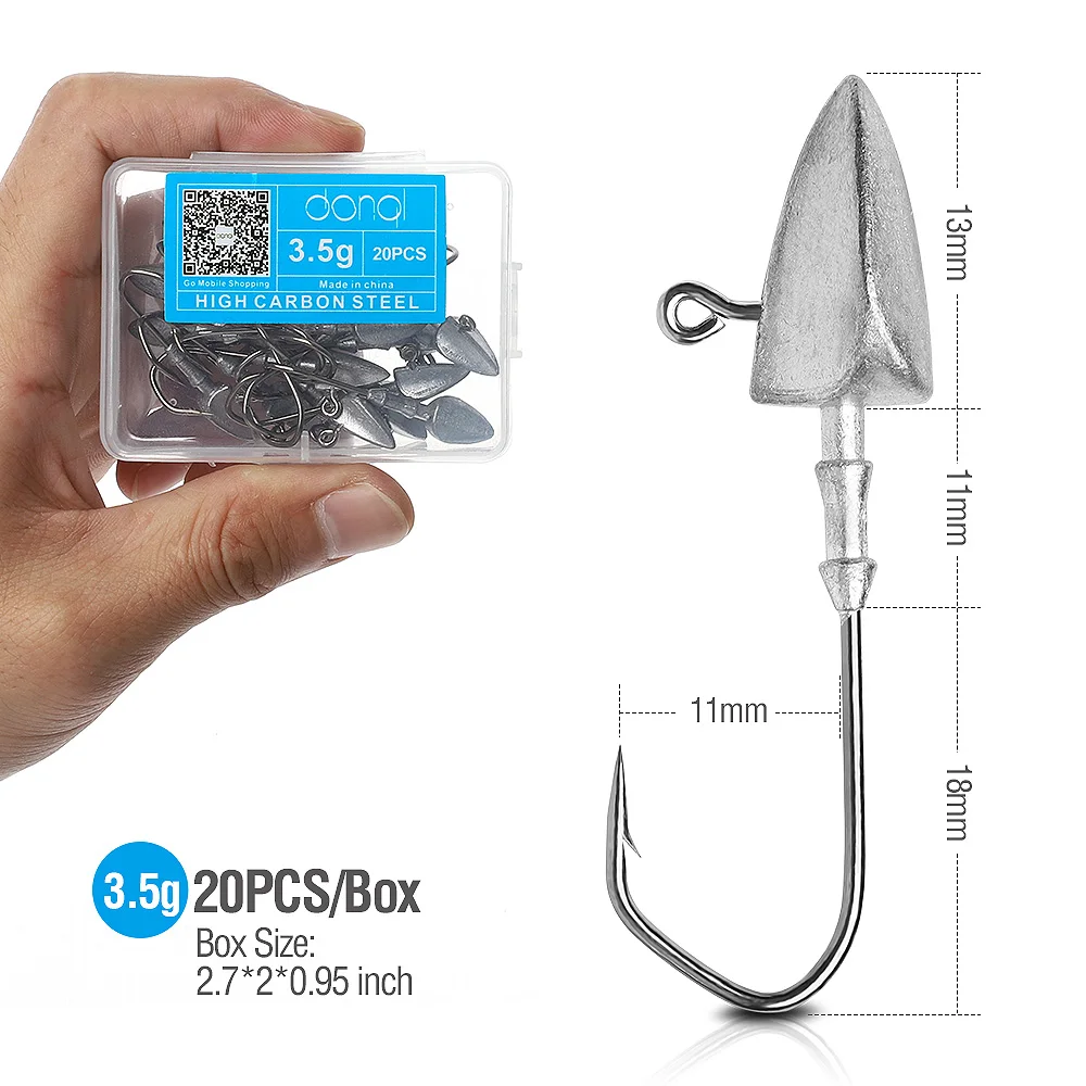 DONQL 20 шт./компл. Lead Jig Head рыболовный крючок колючий Карп удочка 3,5g 5g 7g 10g 14g для Мягкая приманка в виде червей рыболовный крючок рыболовные снасти
