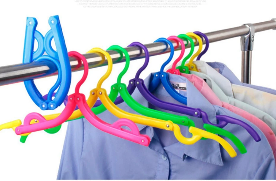 

YINGTOUMAN 5pcs Outdoor Travel Portable Folding Hanger Multifunctional Magic Stretch Clothes Plastic Hangers Travel Multi Tools