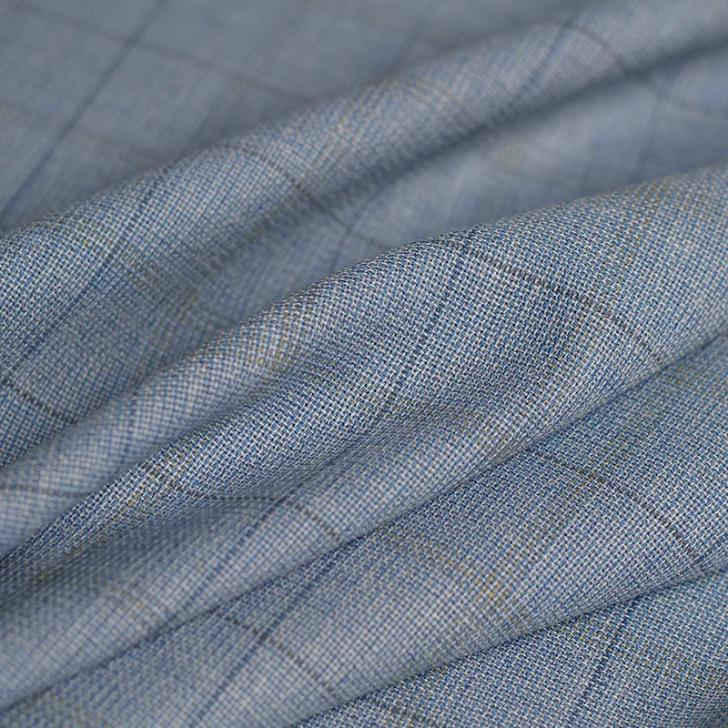 Pearlsilk светильник-голубая ткань классическая клетчатая пряжа окрашенная