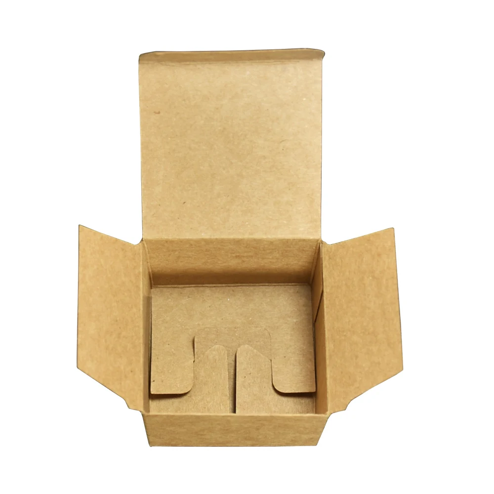 Фото Картонные коробки для ювелирных изделий 6x6x5 см, коробка из крафт-бумаги для бутылочек с кремом для лица, 50 шт./лот, складная коробка для крафт-... №4