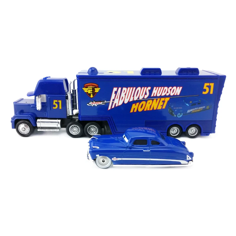Дисней Pixar Cars Mack Uncle &amp No.51 Hudson литой игрушечный автомобиль свободные 1:55