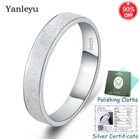 send silver certificate yanleyu fashion frosted couple rings 100 925 sterling silver jewelry anniversary gift for lovers pr250