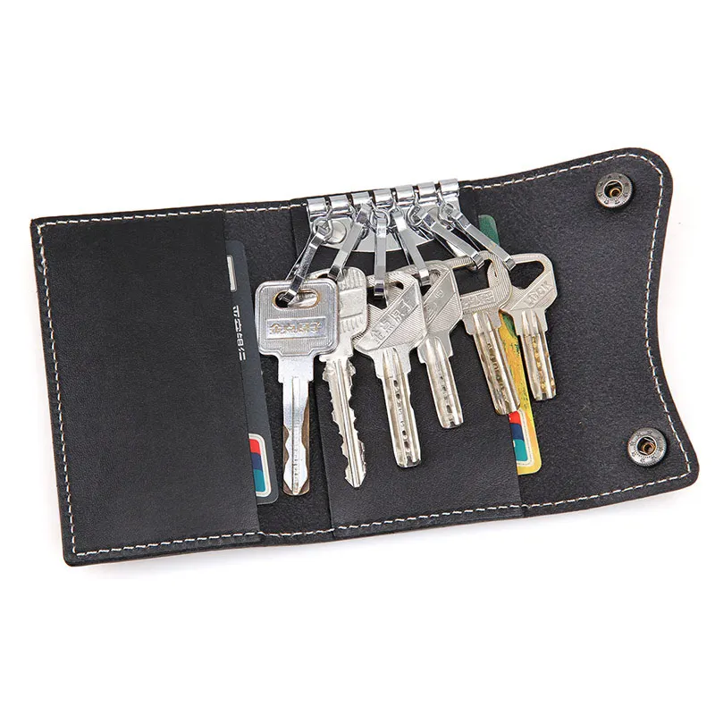 Модная стильная сумка для ключей из натуральной кожи унисекс 6 крючков