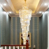 led modern luxury villa hotel large engineering crystal chandelier ceiling light gold europe style foyer lamps living room