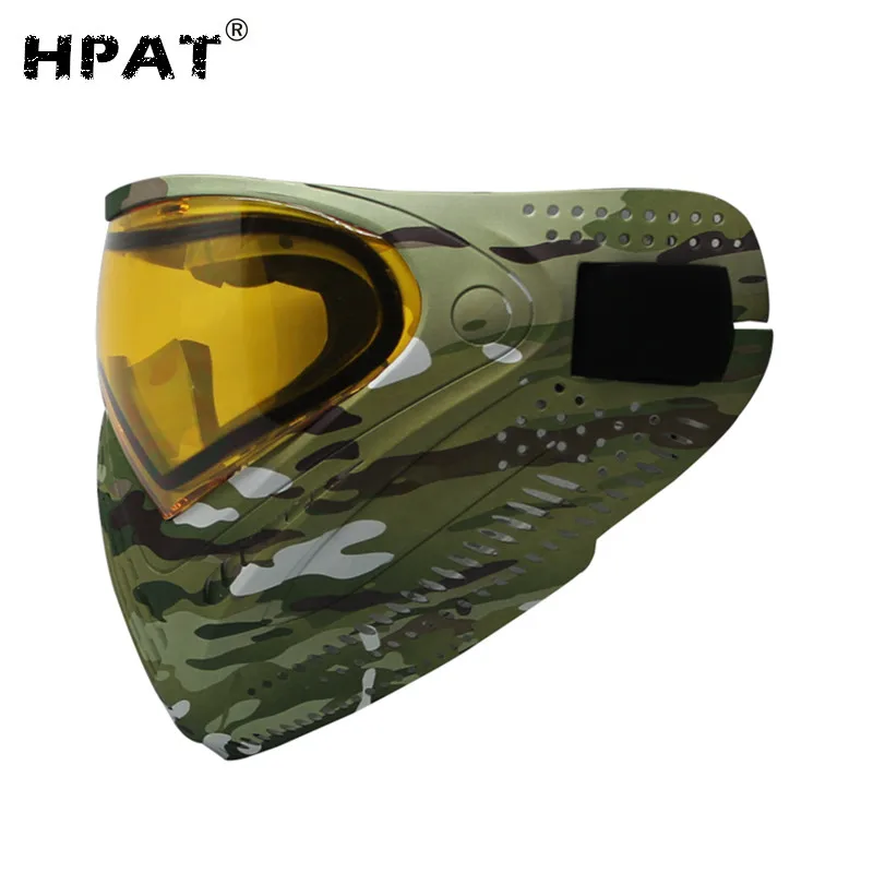 HPAT термальная пейнтбольная маска очки с двойным зеркалом золотые линзы