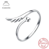lynne jewelry fashion personality 925 sterling silver rings open adjustable angel wing finger ring women fine accessories gift