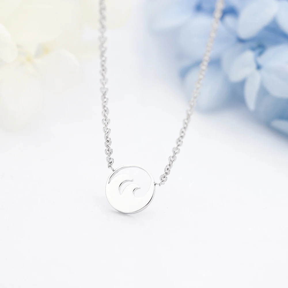 Океанская волна ожерелье Surf кулон ожерелья море океан колье с подвеской для